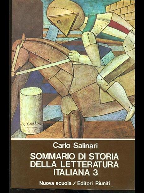 Sommario di storia della letteratura italiana 3 - Carlo Salinari - copertina