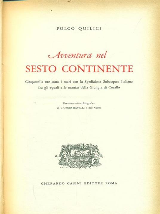 Avventura nel sesto continente - Folco Quilici - copertina