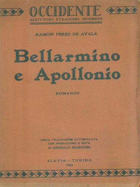 Bellarmino e Apollonio - Ramon Perez de Ayala - copertina