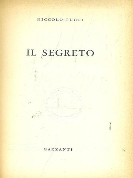 Il segreto - Niccolò Tucci - copertina