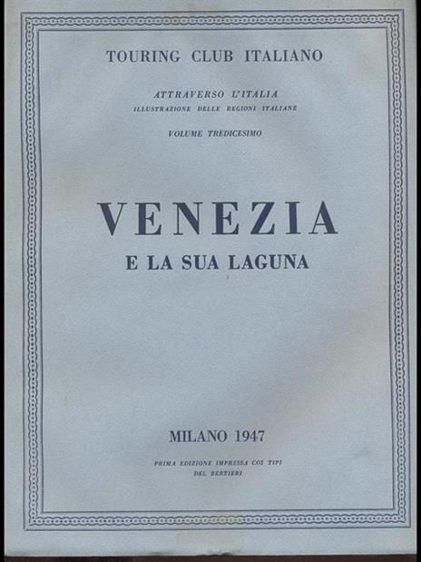 Venezia e la sua laguna - copertina