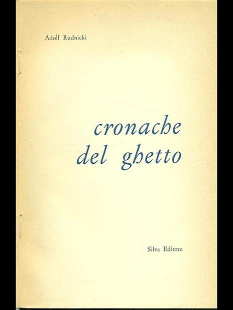 Cronache del ghetto - Adolf Rudnicki - copertina