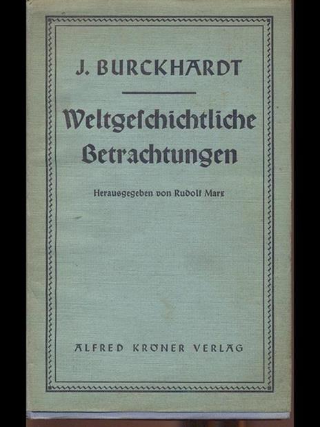 Weltgefchichtliche Betrachtungen - Jacob Burckhardt - copertina