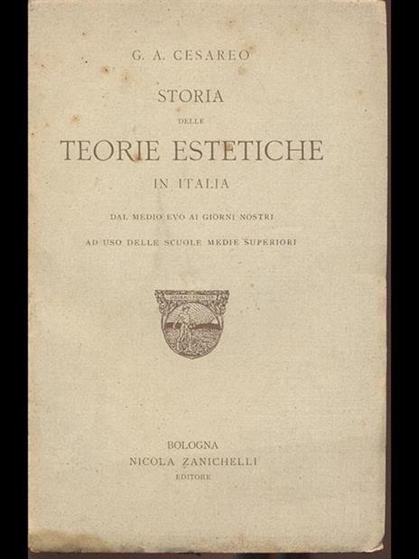 Storia delle Teorie Estetiche in Italia - G. A. Cesareo - copertina