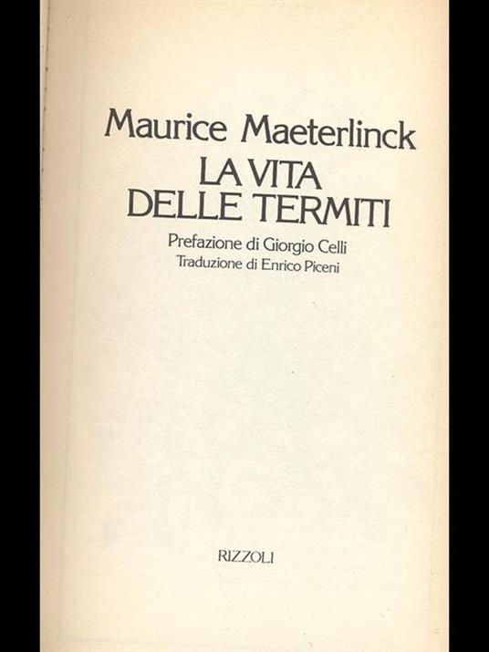 La vita delle termiti - Maurice Maeterlinck - copertina