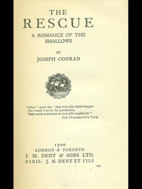 The rescue - Joseph Conrad - copertina