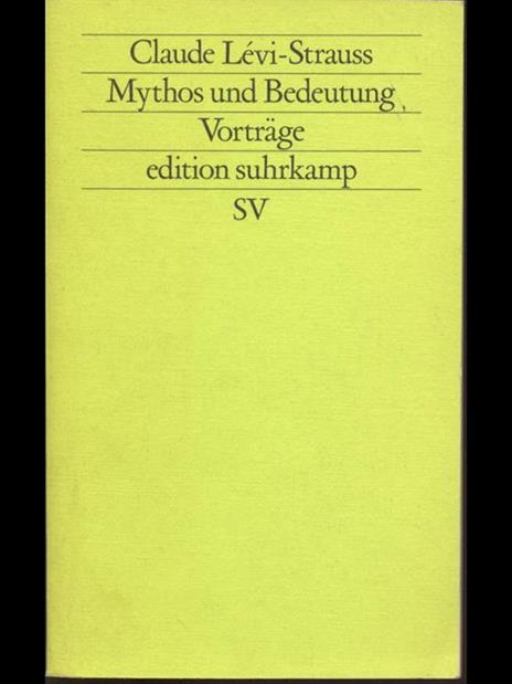 Mythos und Bedeutung - Claude Lévi-Strauss - copertina