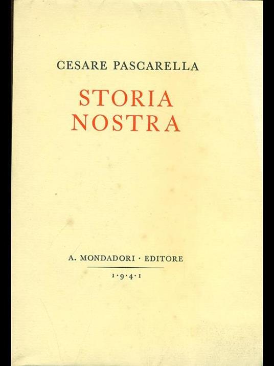 Storia nostra - Cesare Pascarella - copertina