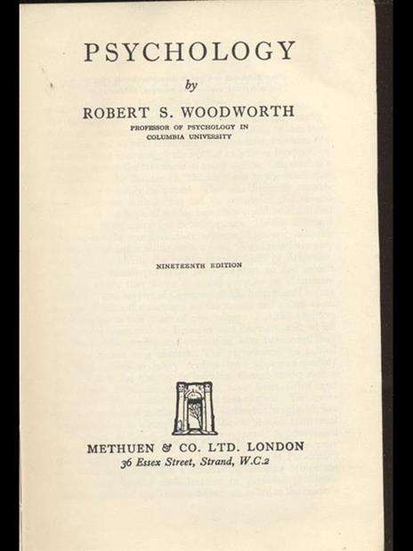Psychology - Robert S. Woodworth - copertina