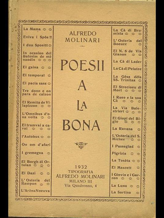 Poesii a la bona - Alfredo Molinari - 2