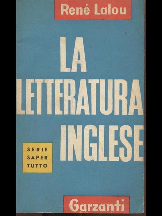 La letteratura inglese - René Lalou - copertina