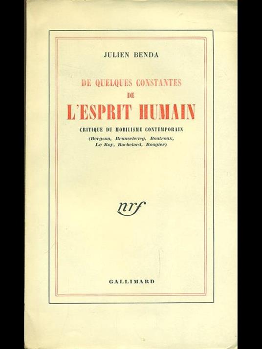 De quelques contantes de l'esprit humain - Julien Benda - 3