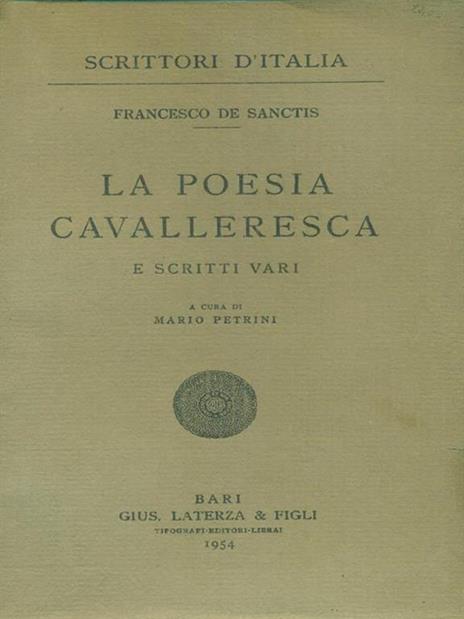 La poesia cavalleresca - Francesco De Sanctis - 2