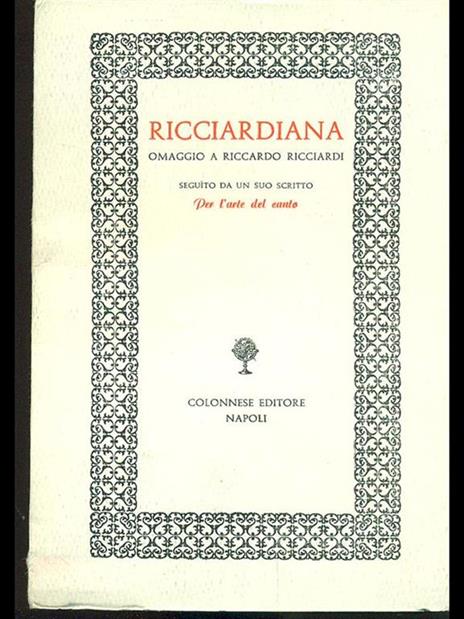 Ricciardiana - copertina