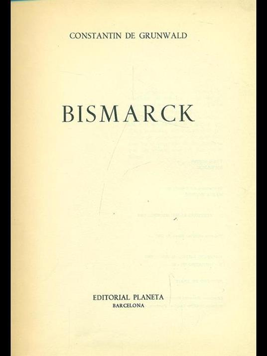 Bismarck - Constantin De Grunwald - copertina