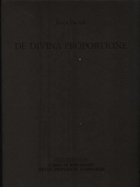 De divina proportione - Luca Pacioli - copertina