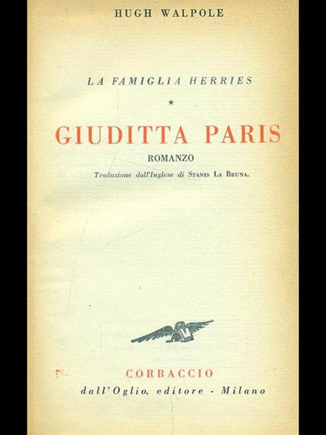 Giuditta Paris - Hugh Walpole - copertina