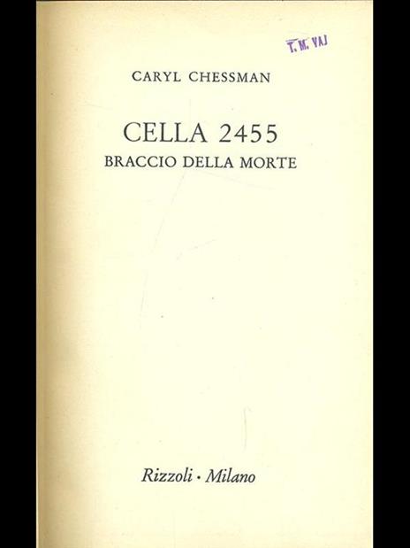 Cella 2455 braccio della morte - Caryl Chessman - copertina