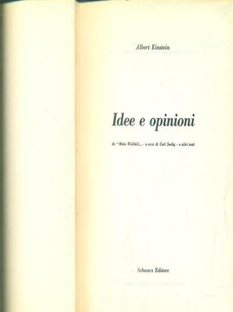 Idee e opinioni - Albert Einstein - copertina