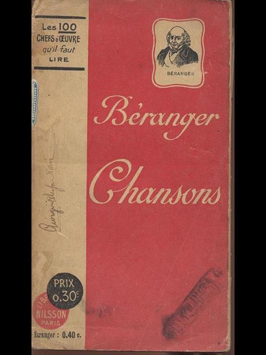 Chansons - Pierre-Jean de Béranger - copertina