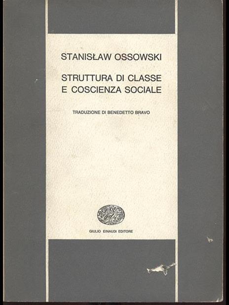 Struttura di classe e coscienza sociale - Stanislaw Ossowski - copertina