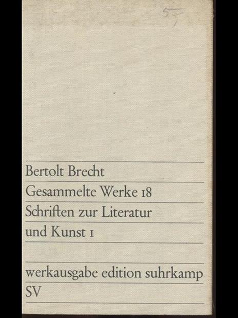 gesammelte werke 18 - Bertolt Brecht - copertina