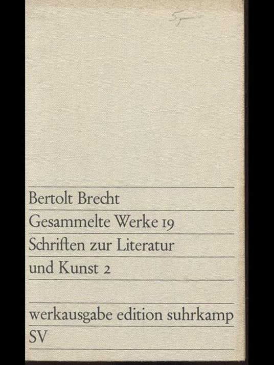 gesammelte werke 19 - Bertolt Brecht - copertina