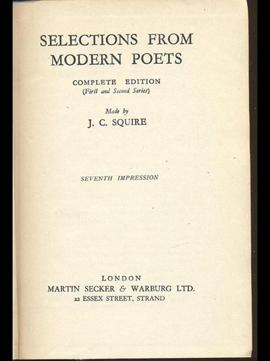 Selections from modern poets - copertina