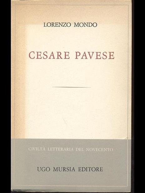 Cesare Pavese - Lorenzo Mondo - copertina