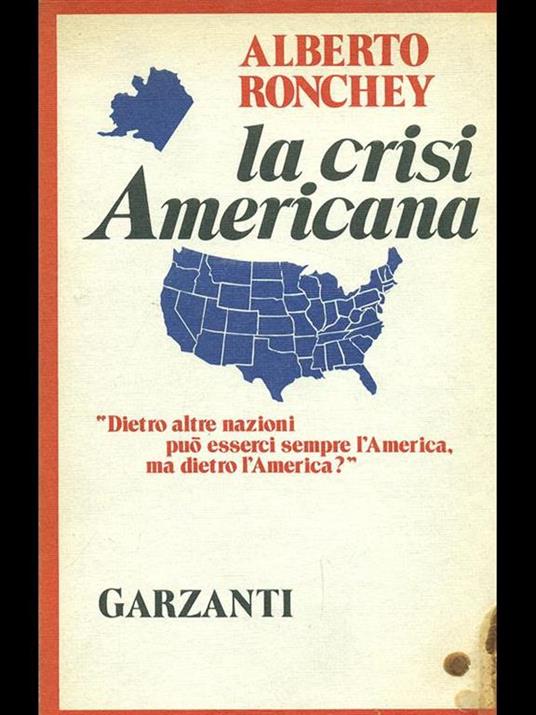 La crisi americana - Alberto Ronchey - copertina