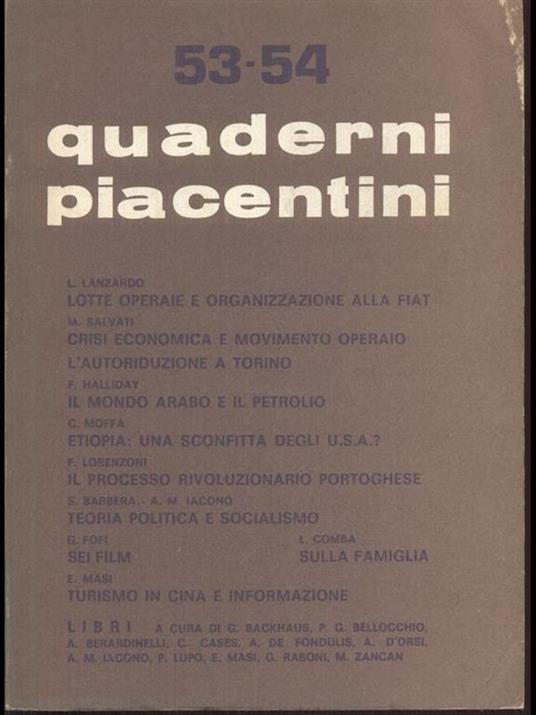 Quaderni piacentini 53-54 - 2