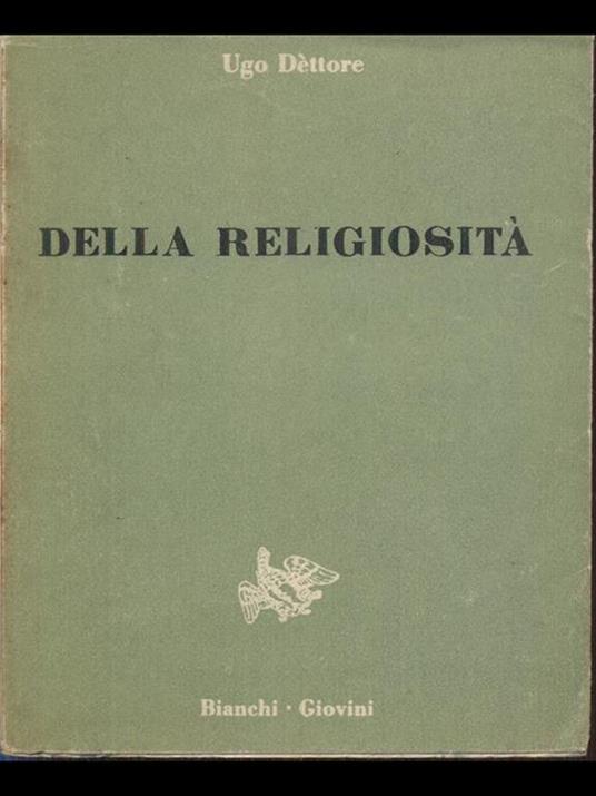 Della religiosità - Ugo Dettore - copertina