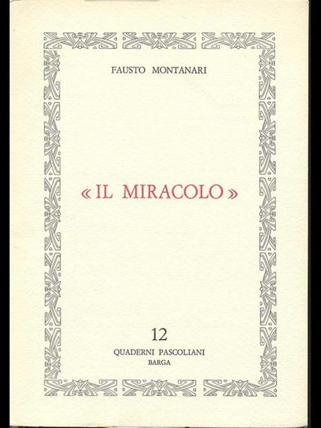 Il miracolo - Fausto Montanari - copertina