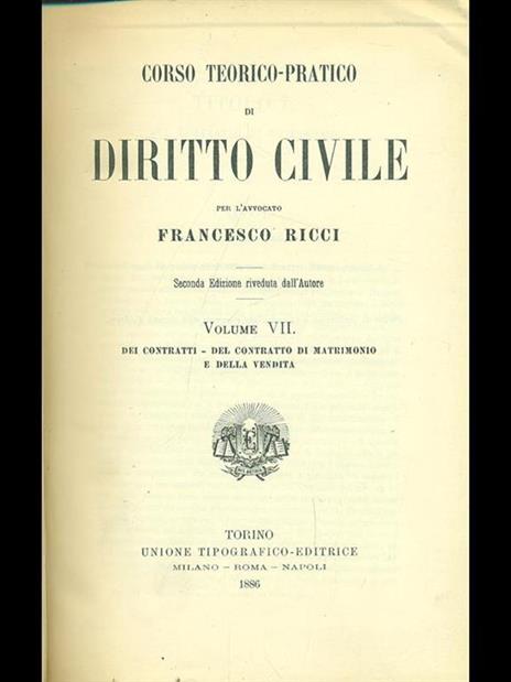 Diritto civile vol. 7 - Francesco Ricci - copertina