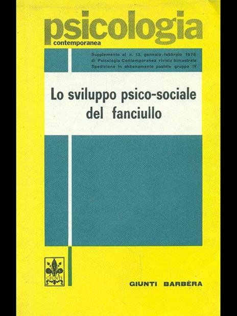 Lo sviluppo psico sociale del fanciullo - copertina