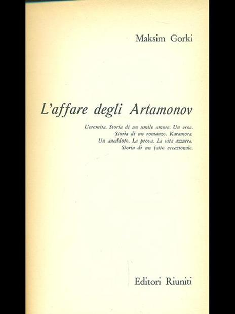 Opere vol. 14: L'affare degli Artamonov - Maksim Gorkij - copertina