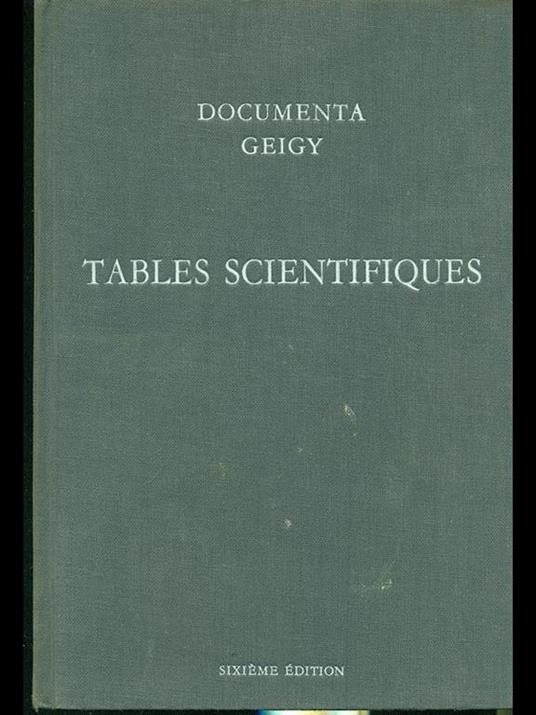 Tables scientifiques - Konrad Diem - 2
