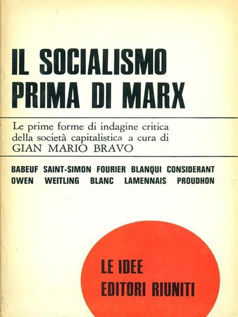 Il socialismo prima di Marx - Gian Mario Bravo - copertina