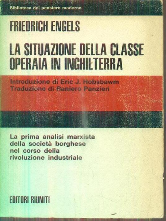 La situazione della classe operaia in Inghilterra - Friedrich Engels - copertina