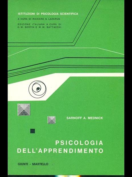 Psicologia dell'apprendimento - Sarnoff A. Mednick - copertina