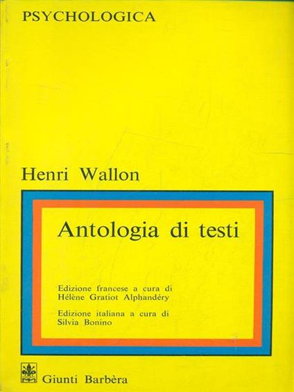 Antologia di testi - Henri Wallon - copertina