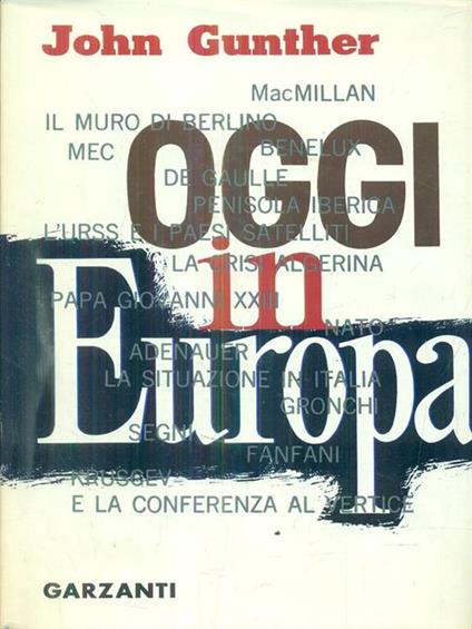 Oggi in Europa - John Gunther - copertina