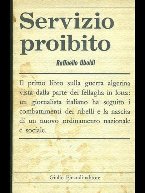 Servizio proibito - Raffaello Uboldi - copertina