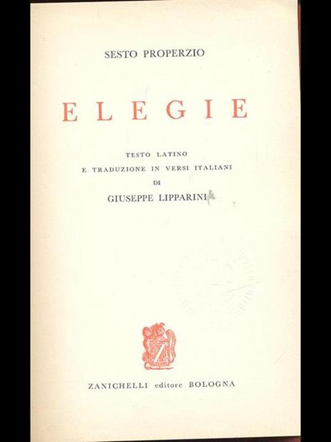 Elegie - Sesto Properzio - 3