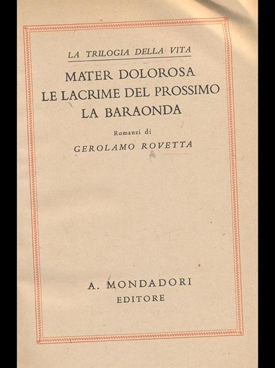 La Trilogia della vita - Gerolamo Rovetta - copertina