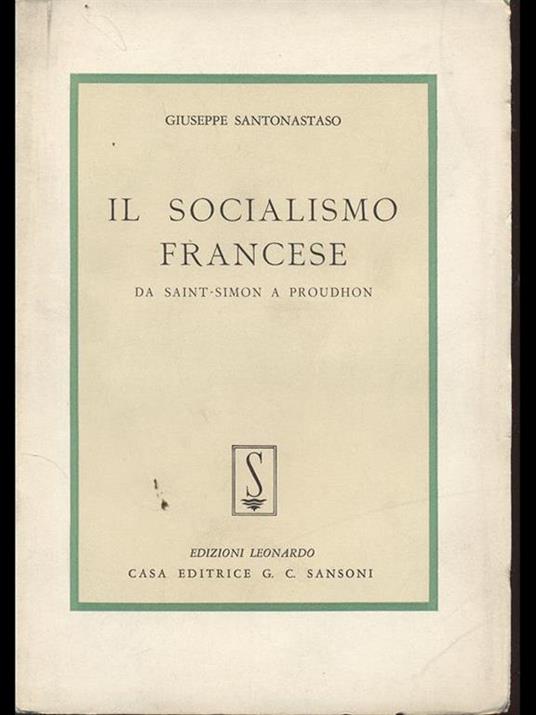 Il socialismo francese - Giuseppe Santonastaso - copertina