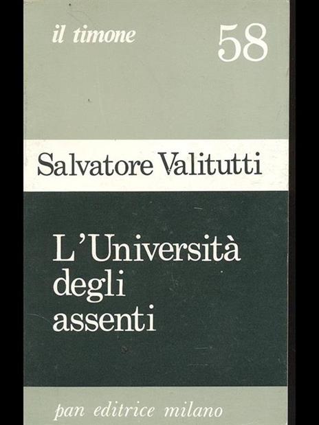 L' Università degli assenti - Salvatore Valitutti - copertina