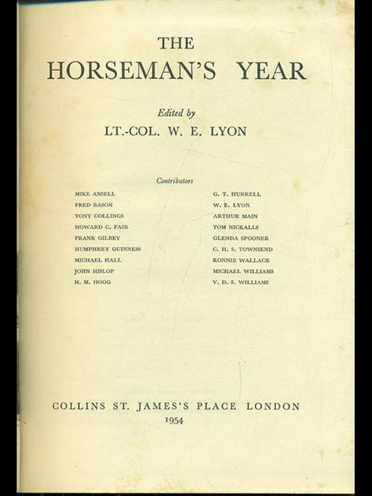 The horseman's year - W. E. Lyon - 8