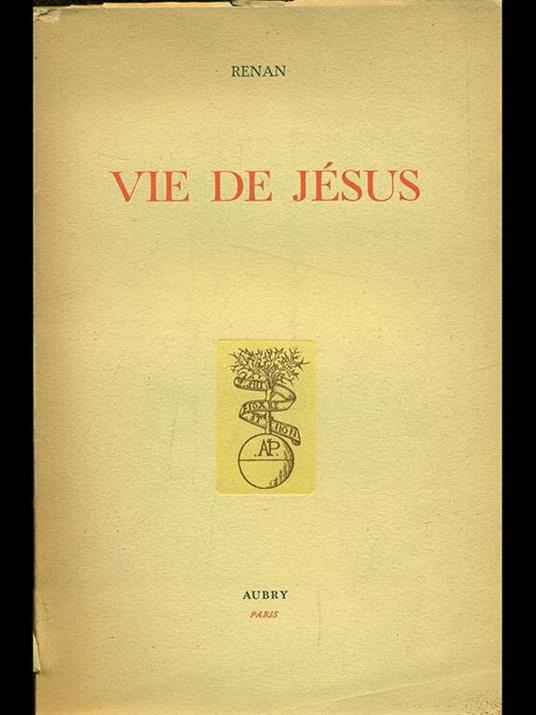 Vie de Jesus - Ernest Renan - copertina