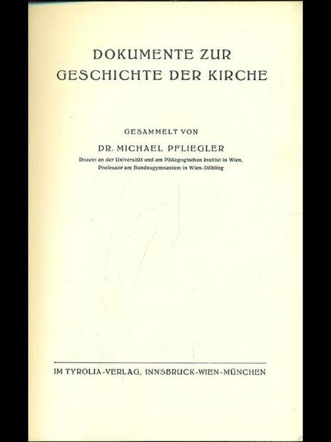 Dokumente zur geschichte der kirche - Michael Pfliegler - 3